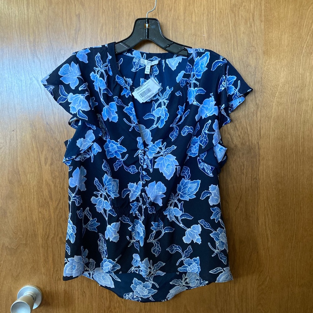 Joie blue floral blouse